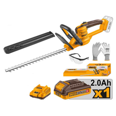 Taille haie électrique sans fil ING-CO - 20V - Longueur coupe 460mm -  2800 tr/mn - Avec Starter Pack 2.0Ah