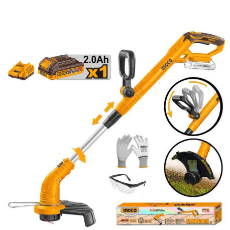 Coupe bordure électrique sans fil ING-CO - 20V - Ø coupe 300mm -  8200tr/mn - Avec Starter Pack 2.0Ah