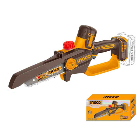 Élagueuse électrique sans fil ING-CO - 20V - Longueur coupe 150mm -  Vitesse chaine 11m/s - Sans batterie ni chargeur