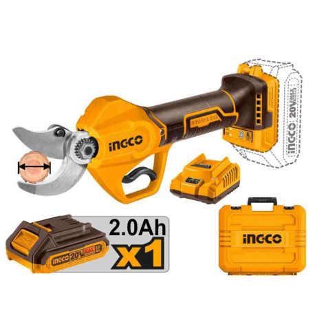 Sécateur électrique sans fil ING-CO - 20V - Ø coupe 20/30mm -  Avec Starter Pack 2.0Ah