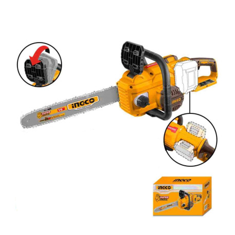 Tronçonneuse électrique sans fil ING-CO - 2x20V - Longueur coupe 40cm - Sans batterie ni chargeur