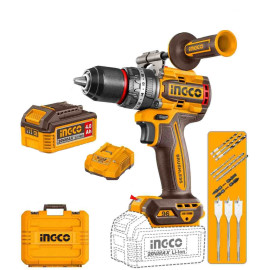 Perceuse-visseuse à percussion sans fil ING-CO - 20V - 96Nm - Forets et embouts inclus - Avec Starter Pack 4.0Ah