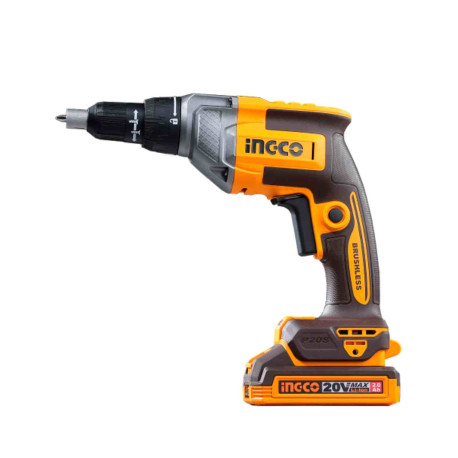Visseuse à plaques de plâtre sans fil ING-CO - 20V - 4 200 tr/mn - 5 embouts inclus - Sans batterie ni chargeur