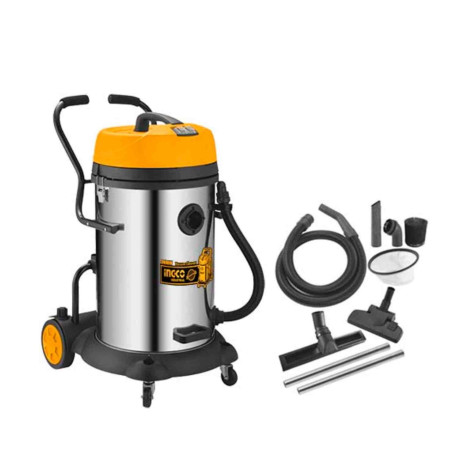 Aspirateur eau et poussières ING-CO - 2x1200W - 220V - Cuve 75L - Avec accessoires