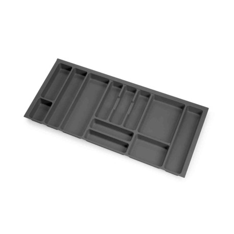 Range-couverts Optima Emuca - Pour tiroirs Vertex/Concept - Largeur 1000mm - Plastique - Anthracite