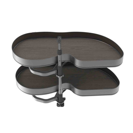 Systéme d’angle extractible Lake Harmony Emuca - Pour meuble de cuisine - Droite - Hauteur réglable - Anthracite