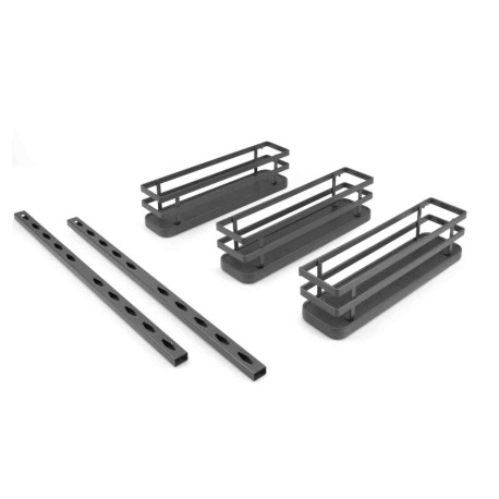 Kit support à épices Titane Emuca - Pour intérieur meuble ou à suspendre - Acier - Anthracite