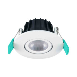 Spot LED encastré orientable Obico Sylvania - Rond Ø81mm - 5.4W - 3CCT - 550Lm - IP65 - Blanc - Dimmable