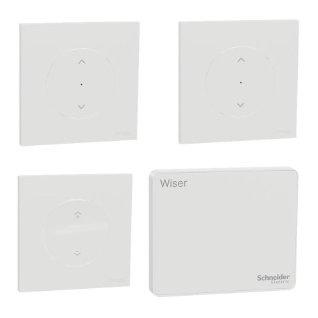 Pack Wiser - Démarrage volet roulant - 1 Interrupteur centralisé + 2 Commandes pour volet roulant Odace 2025 + Passerelle Wifi