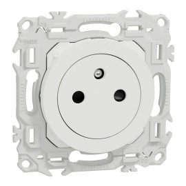 Lot de 10 prises de courant 2P+T affleurantes Odace Schneider Electric - 16A - Blanc