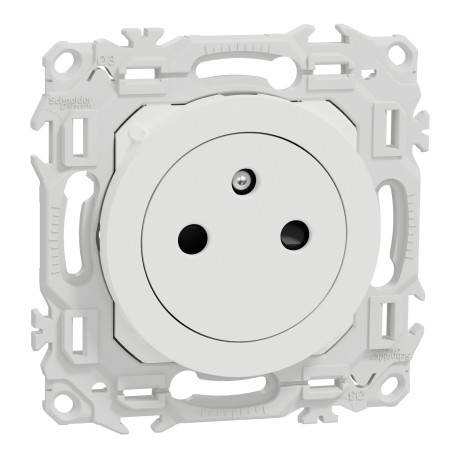 Lot de 10 prises de courant 2P+T affleurantes Odace Schneider Electric - 16A - Blanc