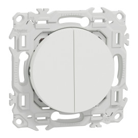 Lot de 10 doubles Va-et-Vient / Interrupteurs / Poussoirs Odace Schneider Electric - Blanc