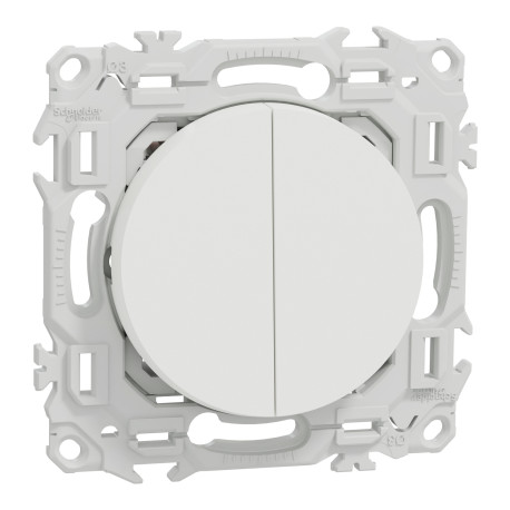 Lot de 10 doubles Va-et-Vient / Interrupteurs / Poussoirs Odace Schneider Electric - Blanc