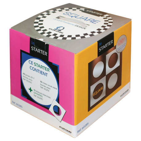 Pack starter Square Eur'Ohm - 40 prises + 10 Va-et-Vient + 10 Plaques