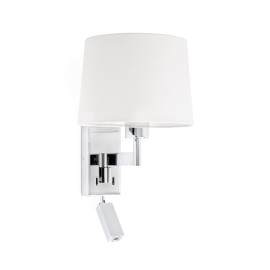 Applique murale Artis Faro - Avec lecteur - Chrome/Blanc