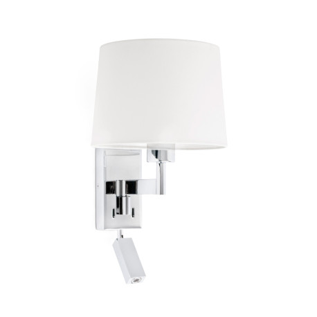 Applique murale Artis Faro - Avec lecteur - Chrome/Blanc
