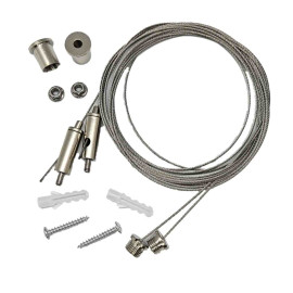 Kit de suspension Be Led - Pour luminaire tubulaire CYLINDER - L. 200cm - Acier - Gris