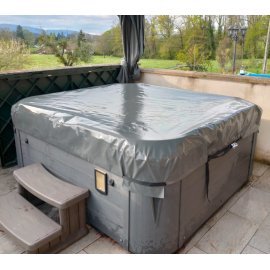 Couverture Cov’In Poolco - Pour spa intérieur ≤ 2,6m x 2,6m - PVC armé - Marron