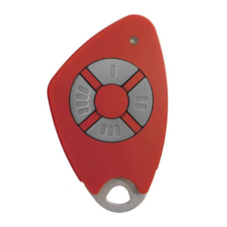 Télécommande bi-technologie Mifare Intratone - 4 canaux - 868Mhz - Rouge