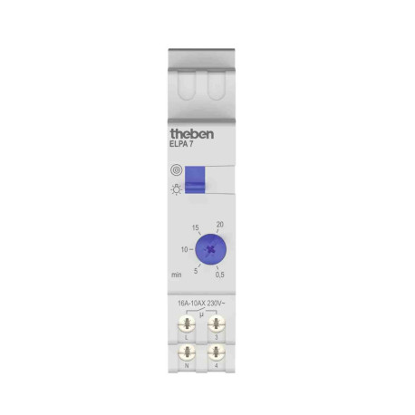 Minuterie d'escalier Elpa 7 Theben - 1 module - sur rail DIN - Bornes à vis - IP20