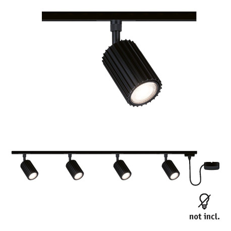 Kit de démarrage Lirena - Alimentation déportée - URail Paulmann - Noir