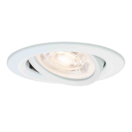 Spot LED encastré Nova GU10 Flat orientable Paulmann - Rond - 4.9W - 2700K - IP23 - Blanc - Non dimmable