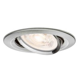 Spot LED encastré Nova GU10 Flat orientable Paulmann - Rond - 4.9W - 2700K - IP23 - Acier brossé - Non dimmable