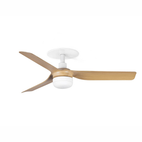 Ventilateur de plafond LED Mini Punt Recessed S Faro - 10W - Réversible - Blanc/érable