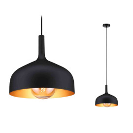 Suspension Embla II Paulmann - E27 - 20W max - IP20 - Noir/Doré