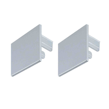 Kit de 2 embouts de finition Linion Paulmann - 40x40x2mm - Plastique - Chrome mat