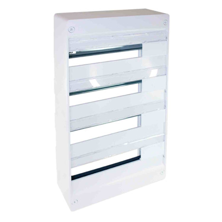 Coffret électrique 72 modules RX-Pro Eur'Ohm - 4 rangées - 18 modules/rangée - En saillie - IP30 - Blanc
