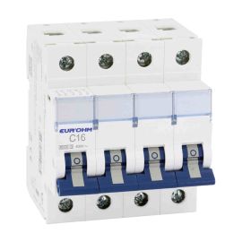 Disjoncteur divisionnaire 16A RX Protect Eur'Ohm - 4P - Courbe C - 6kA - Connexion vis/vis