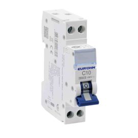 Disjoncteur divisionnaire 10A  RX Protect Eur'Ohm - 1P+N - Courbe C - 3kA - Connexions vis/vis