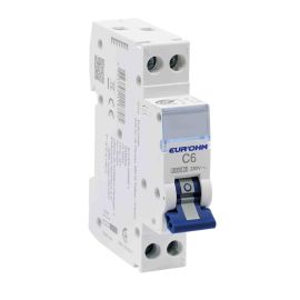 Disjoncteur divisionnaire 6A  RX Protect Eur'Ohm - 1P+N - Courbe C - 3kA - Connexions vis/vis