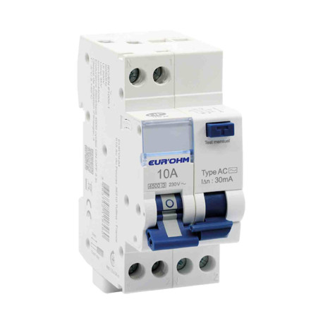 Disjoncteur différentiel 1P+N 10A RX Protect - Type AC - Courbe C - 30mA/ 4.5kA - Borne à vis
