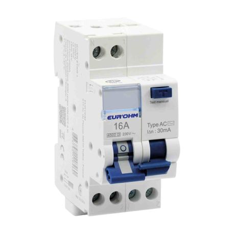 Disjoncteur différentiel 1P+N 16A RX Protect - Type AC - Courbe C - 30mA/ 4.5kA - Borne à vis
