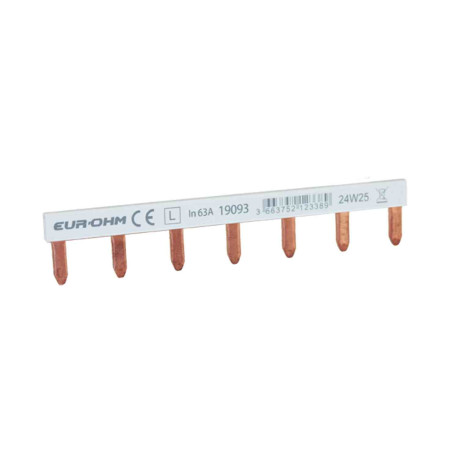 Peigne horizontal 1 pôle RX Protect Eur'Ohm - 7 dents - 63A - Réversible phase/neutre