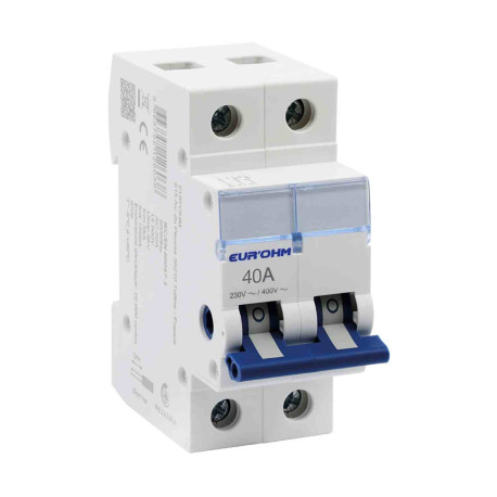 Interrupteur sectionneur modulaire 2P RX Protect Eur'Ohm - 2x40A - 4kV - IP20