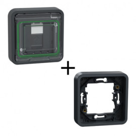 Pack prise RJ45 Mureva Styl Schneider Electric - Prise RJ45 + cadre - Anthracite