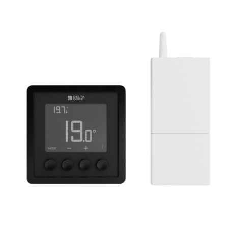 Thermostat sans-fil RF210 BK Delta Dore - Pour systèmes hydraulique et aéraulique - Noir