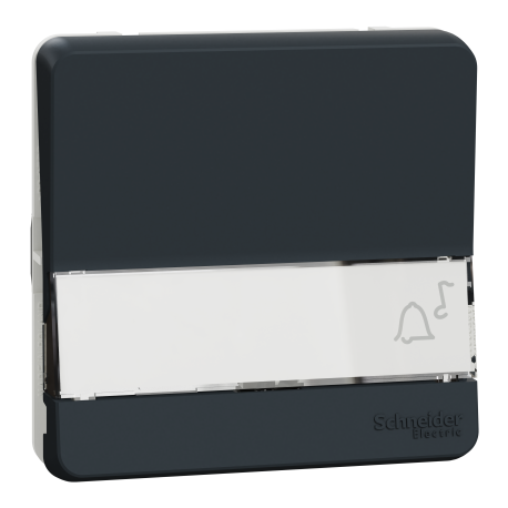 Bouton-poussoir porte-etiquette IP55 IK08 - Composable - Gris - Mureva Styl