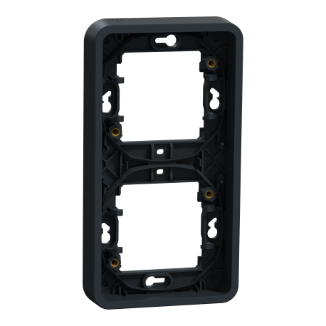 Cadre 2 postes vertical IP55 IK07 - Encastré - Gris anthracite - Mureva Styl