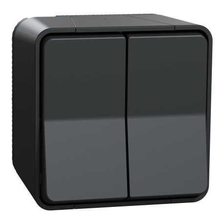 Double va et vient à connexion automatique IP55 IK08 - Saillie - Gris - Mureva Styl