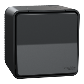 Bouton poussoir à connexion automatique IP55 IK08 - Saillie - Gris - Mureva Styl