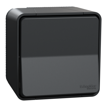 Bouton poussoir à connexion automatique IP55 IK08 - Saillie - Gris - Mureva Styl