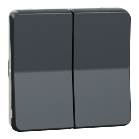 Double bouton poussoir IP55 IK07 - Composable - Gris anthracite - Mureva Styl