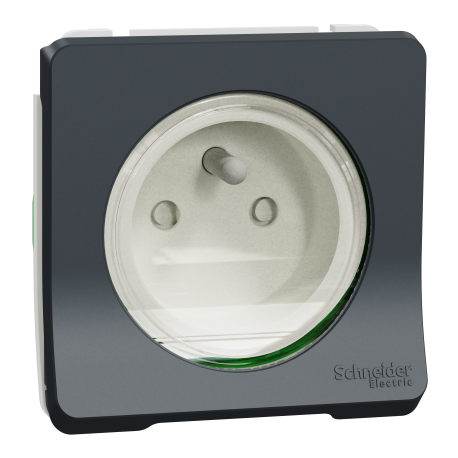 Prise de courant 2P+T IP55 IK08 connexion auto - Composable - Gris - Mureva Styl