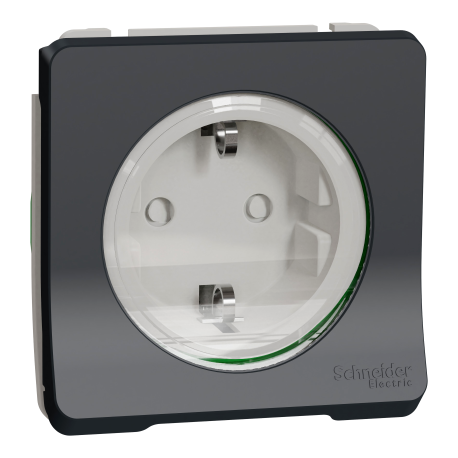 Prise de courant 2P+T IP55 IK08 connex auto - Schuko - Composable - Gris - Mureva Styl