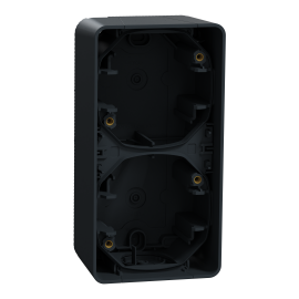 Boite 2 postes vertical IP55 IK07 - En saillie - Gris anthracite - Mureva Styl