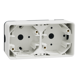Boîte 2 postes IP55 IK08 - En saillie- Blanc - Mureva Styl